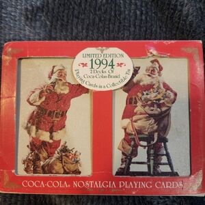 Coca-Cola Santa Playing Cards in Red Tin